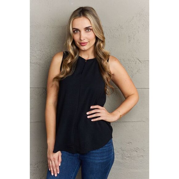 Ninexis First Glance Sleeveless Neckline Slit Top - Picture 1 of 4